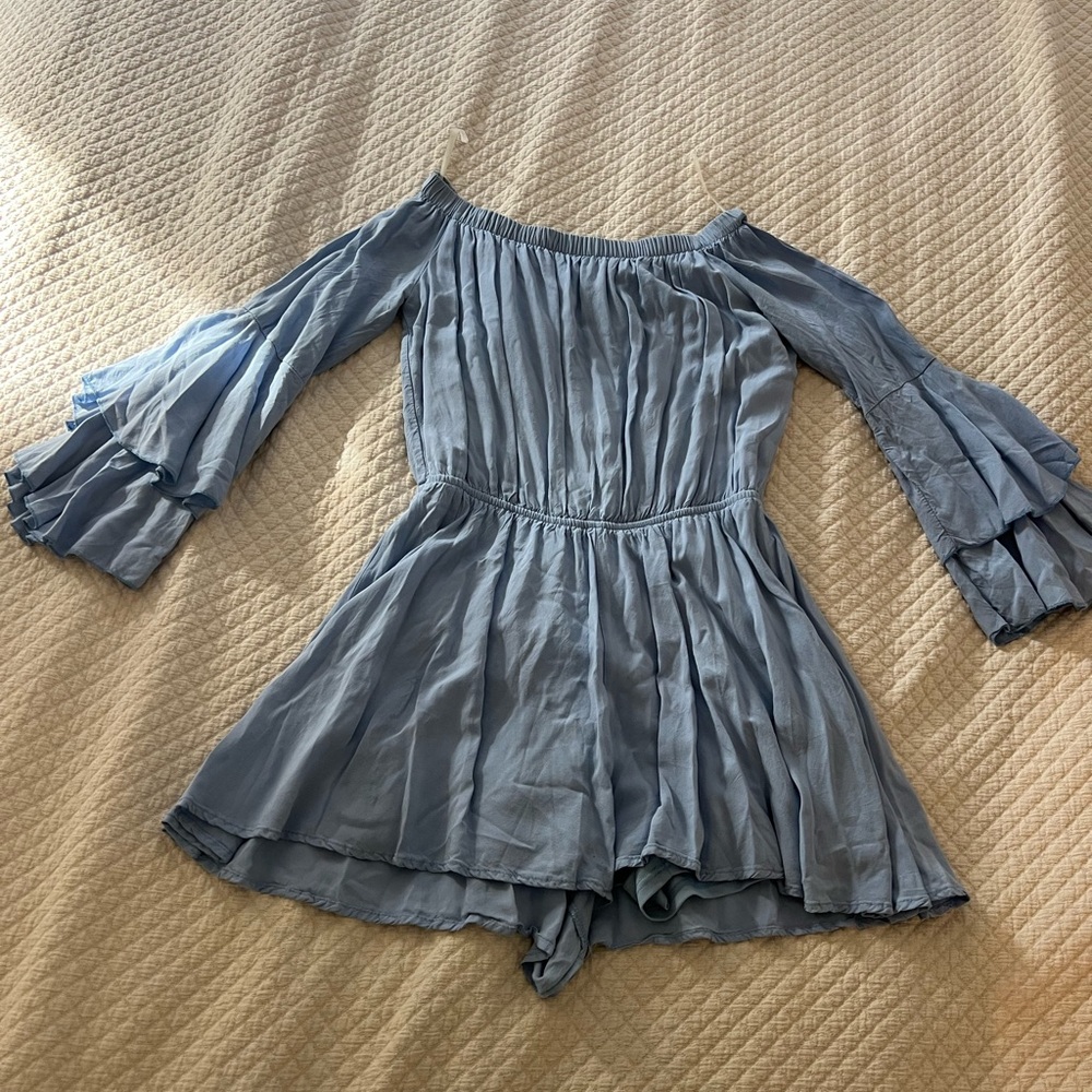 Altar'd State Blue Off-Shoulder Romper